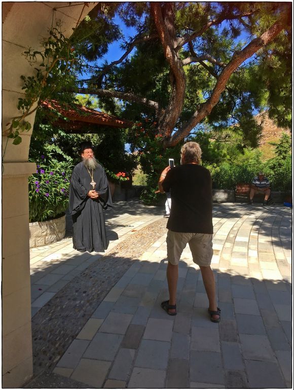 19-09-2022 Patmos: This photo was taken by my wife while I was photographing the Pope on his phone at his request