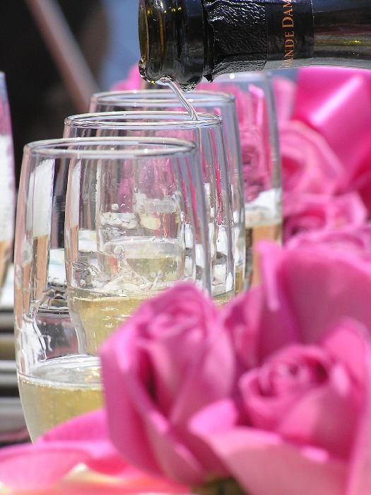 Champagne and flowers