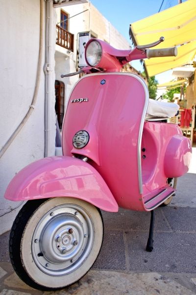 Stylish moped parked in Skala.