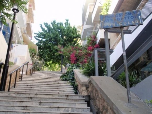 Stairs to funicular & Lykavittos.