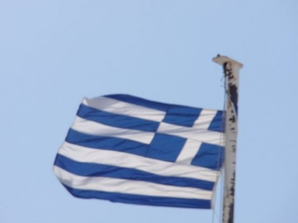 Greek Flag on Lykavittos Hill.