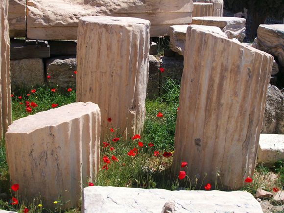 some ancient pillars arround the Akropolis
