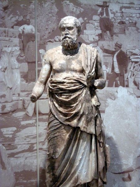 Sculpture of Socrates.  Only one known to have his head.