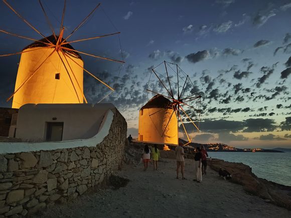 The landmark Kato Mili windmills of Mykonos
