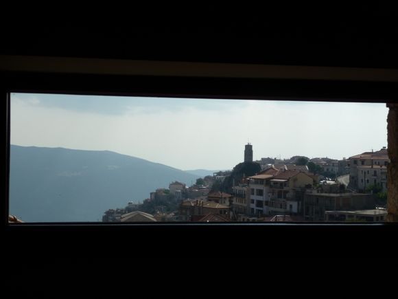 Arachova view via window