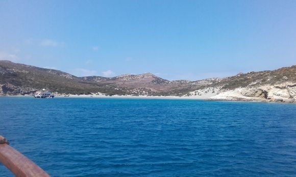 Livadi Beach at the deserted Island of Despotiko, opposite Antiparos.