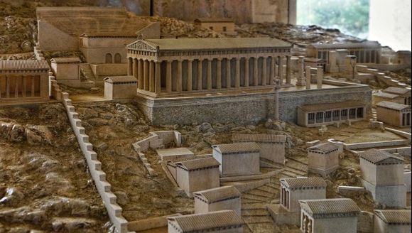 Delphi, the original model of the historic sites.