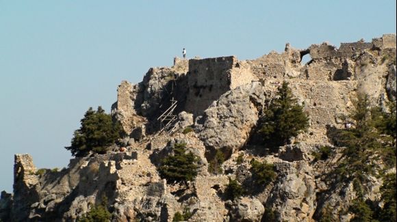 in the mountain village Paleo Pili - castle ruins