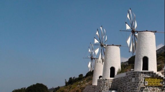 windmills on the way to the plateau of Lasithi