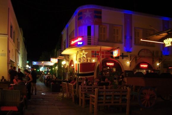 Kos- town in night