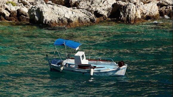 The boat in the bay Agiofili