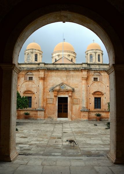 Beautiful arches and domes make up the wonderful architecture of the Agia Triada Monastery
