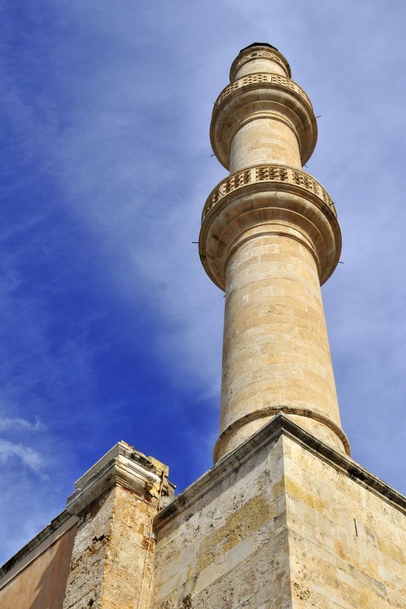 Chania's Agios Nikolaos Church minaret with double balcony.