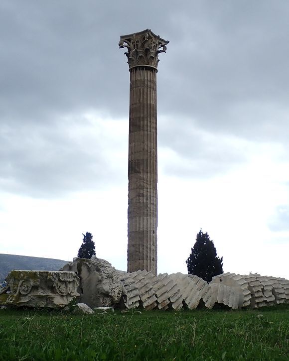 A column in the Temple of Olympian Zeus