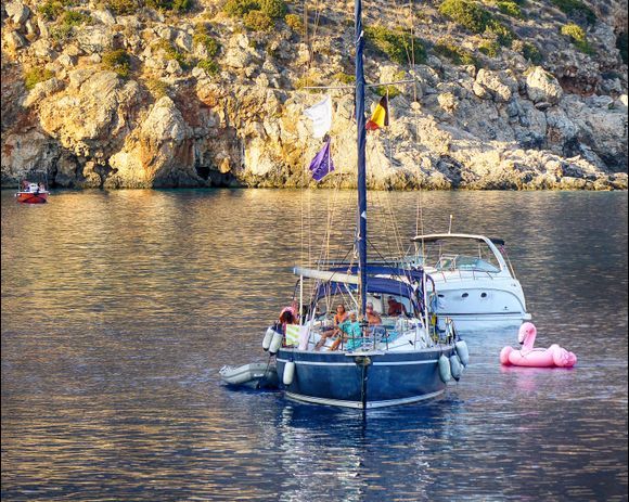 Watercraft of all shapes and sizes travel Crete's southern coast.