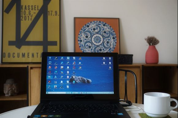Work from home (Athens), and views of Amorgos always on the background. 
Am I the only one with an amazing Greek view to gaze to on my computer screen everyday? 