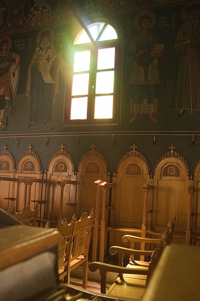 Light shining through in church
