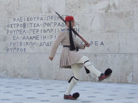 Changing of the guard at parliament buildings on Syntagma Square in Athens