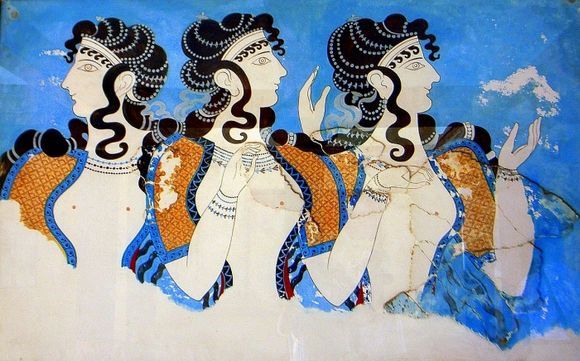 The Priestesses fresco in Knossos palace. That\'s Minoan art, the finest ever in the world, in my opinion.