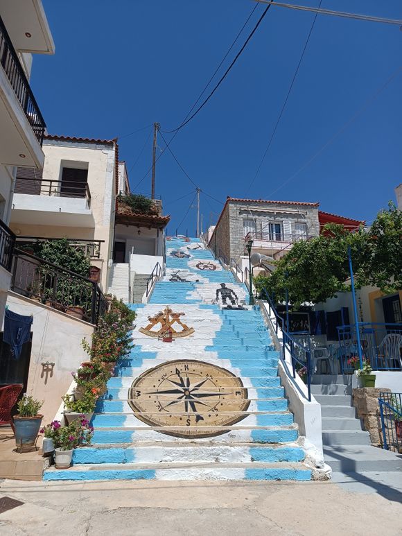 Neapoli, artistic stairs in the city