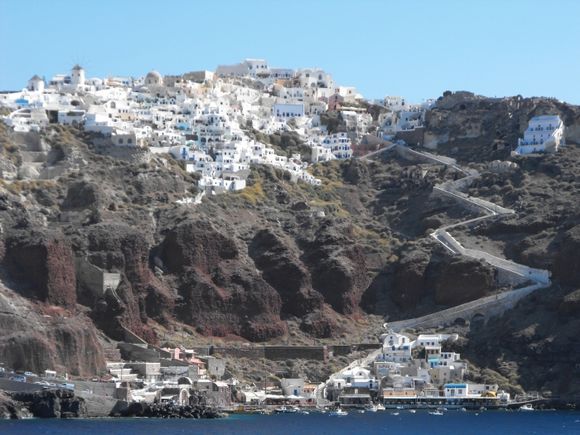 View of Fira from the ferry