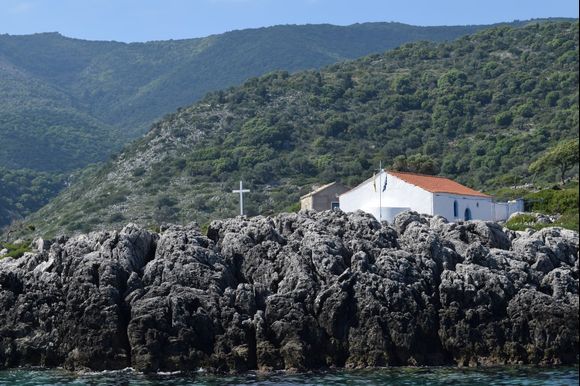 Yet another chapel, or small church. With the amount of worship in Greece, you'd think they'd be divinely protected from ANY bad luck.
