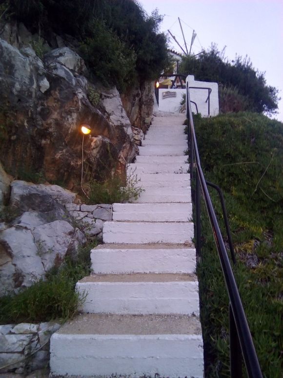 We climbed these steps for a drink at the Windmill bars. Again, premium prices here, but the view is to DIE for!