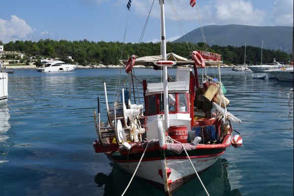 Typical Greek fishing boat.
My full blog on Kefalonia can be viewed here;
https://kefaloniablog2016.blogspot.com/2019/07/kefalonia-2016-staying-at-karavomilos.html
