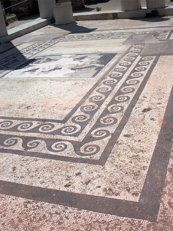 partially restored mosaic floor