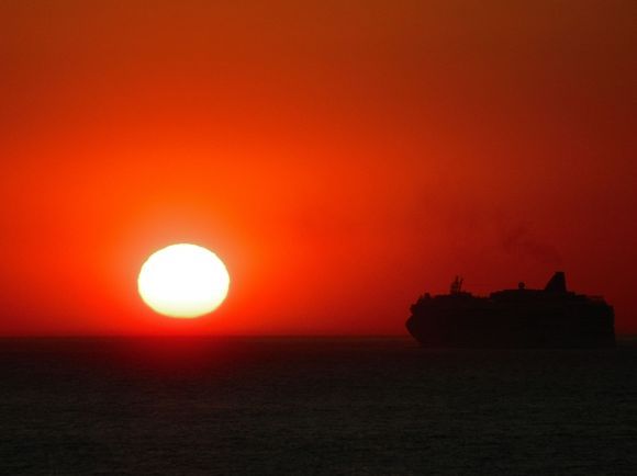 Sunset in Aegean sea