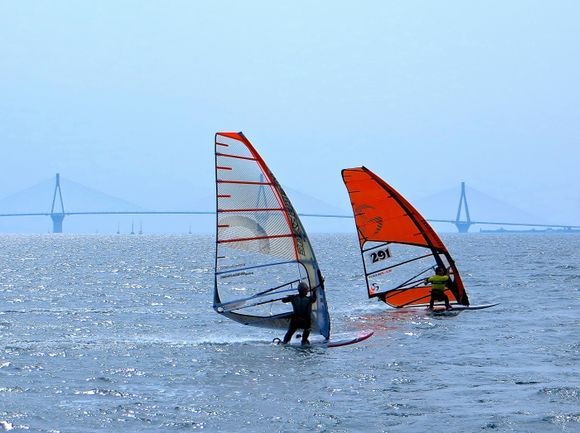 the windsurfers on a cloudy day