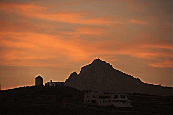 sunset over the Exomvourgo