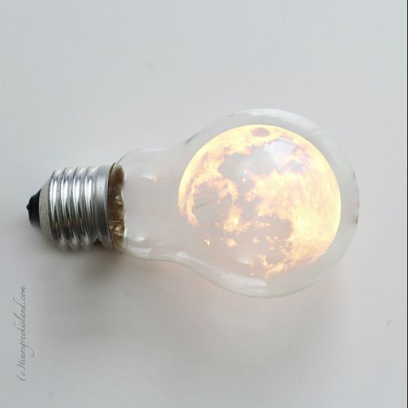 this morning's full moon placed in a bulb