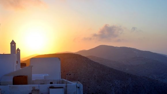 Sunset over Chora, Folegandros