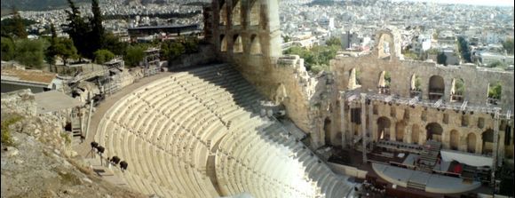 Theatre of Herodes, Acropolis, Athens. This one I took with my mobile which has a handy little panorama function!