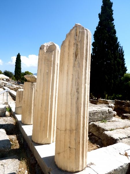 Pillars on the way to theater of Dionysus