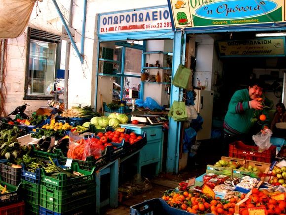 Greengrocer in the Agora at Ermoupoli