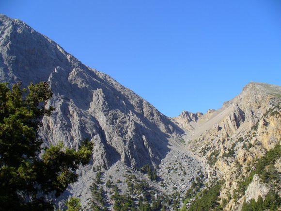View of White Mountains from within Samaria Gorge