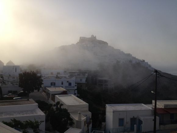 Sea mist over the Chora, Astypalaia