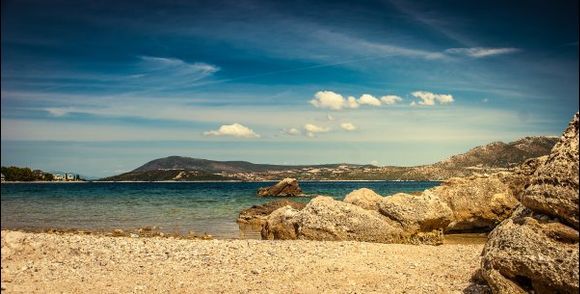View of the mainland from Nikiana beach, Lefkada