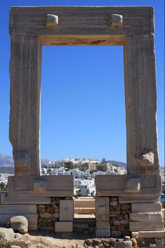 Chora trough Portara - they didn't finish many things on Naxos