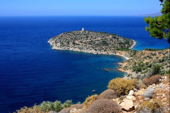 One of the watchtowers of the west coast of Chios. This one is in the beach Tigani of the village Sidirounda.