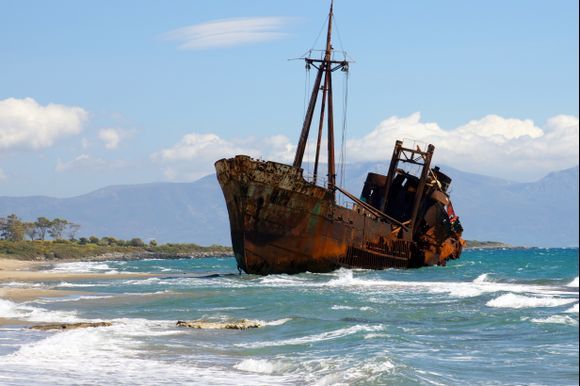 Dimitrios shipwreck beach near Gythio