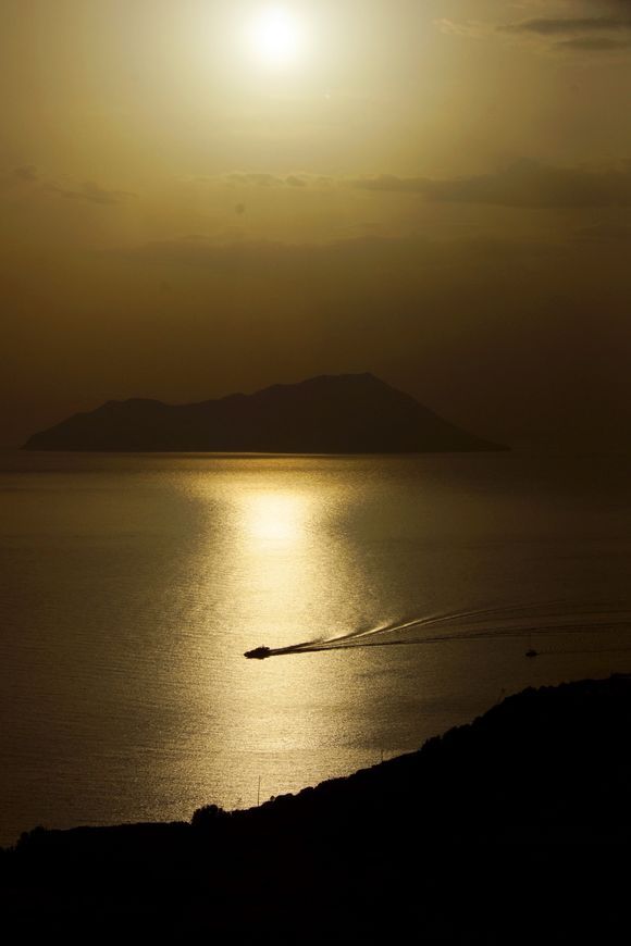Golden evening light at Milos.