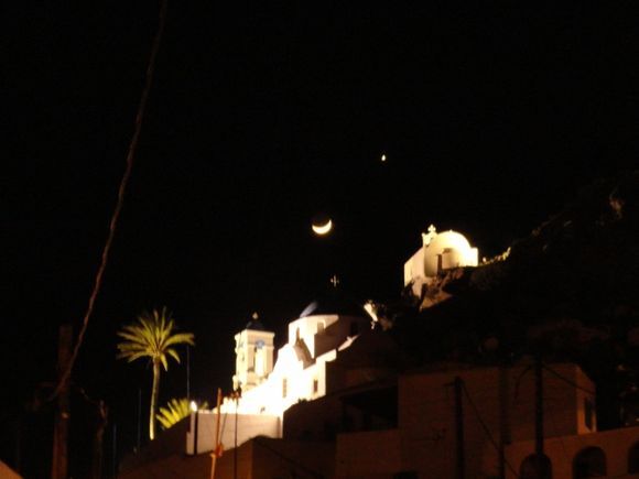 Not very good but it shows the moon and venus over the village.