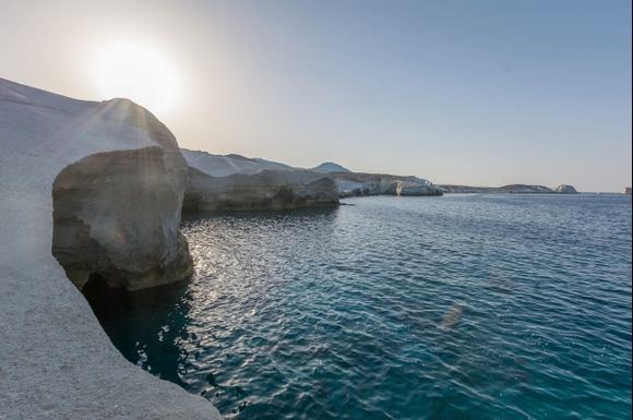 Cliff jumping in Sarakinikos Milos