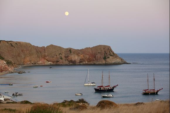 Paleochori Bay with the moon