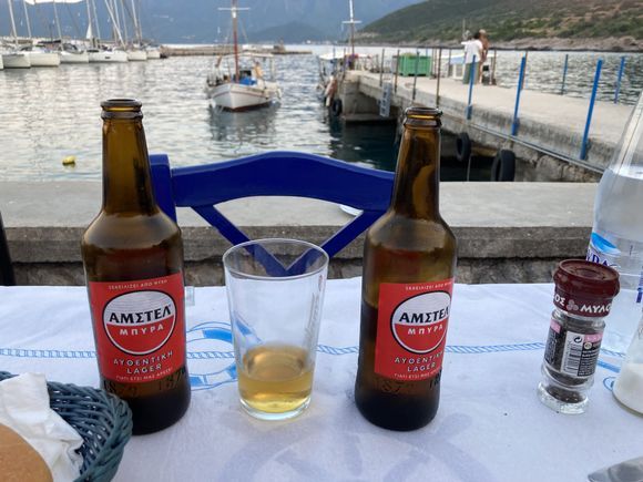 Idyllic Greece - Margaret and Michael’s taverna  Plaka harbour in the Peloponnesus …