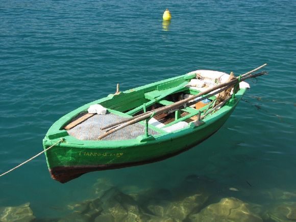 small fishing boat at Vathi