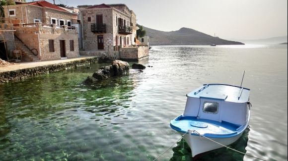 Early morning in the harbour of Halki